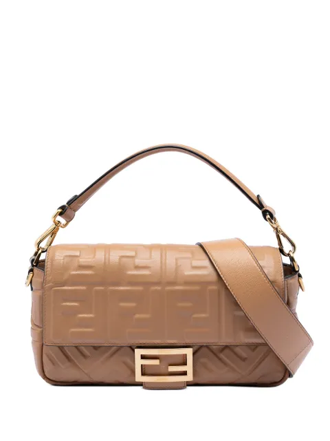 Fendi Pre-Owned 2000-2010 Zucca Embossed Leather Baguette satchel
