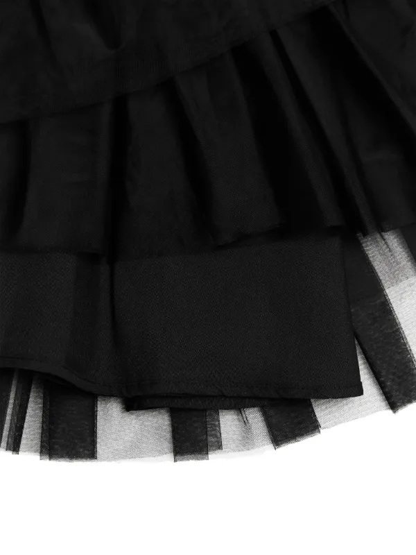 BCBG KIDS Tiered Bow Dress | Black | FARFETCH NZ