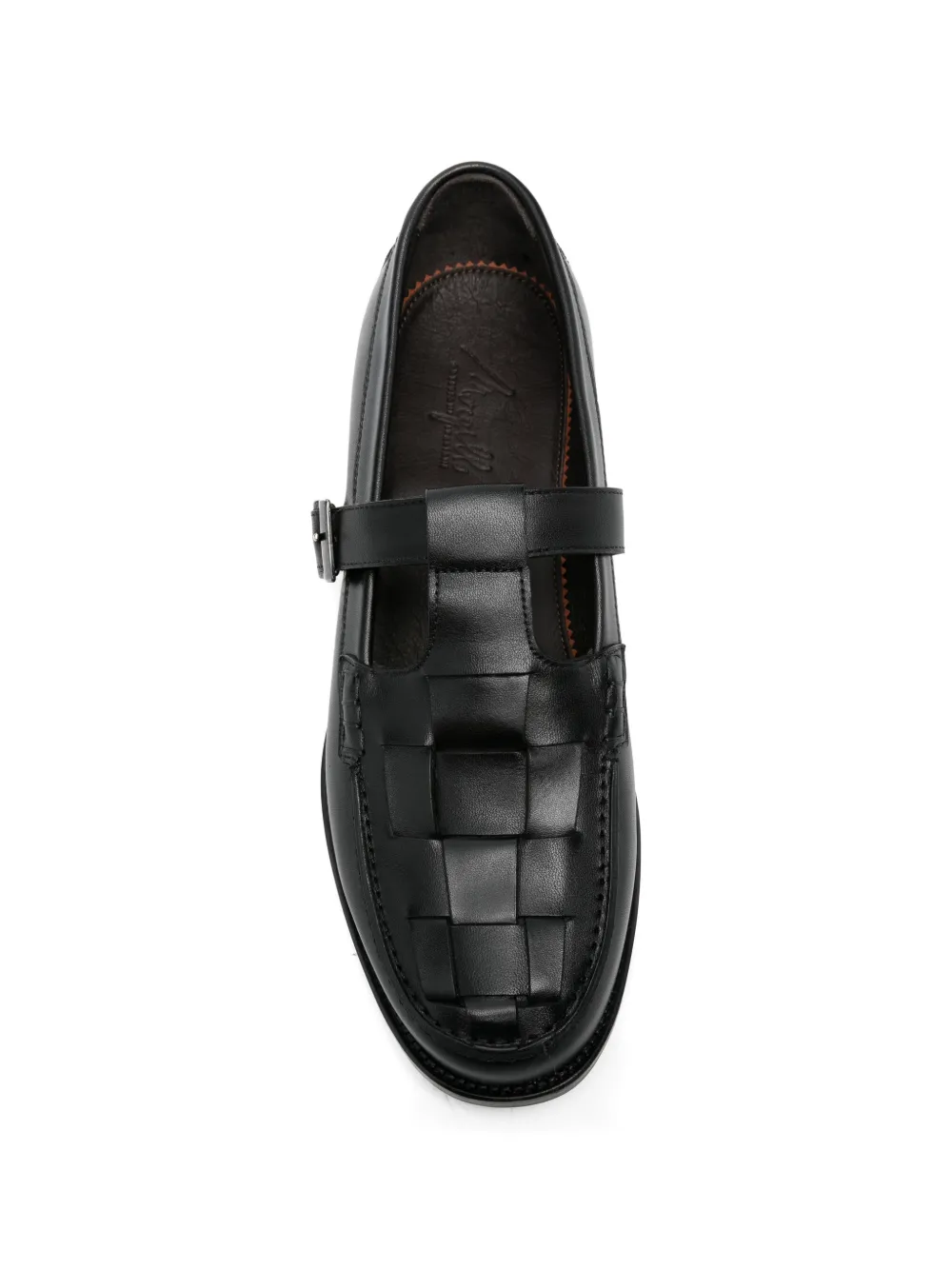 MORGILLO Martini geweven loafers met gespen Zwart
