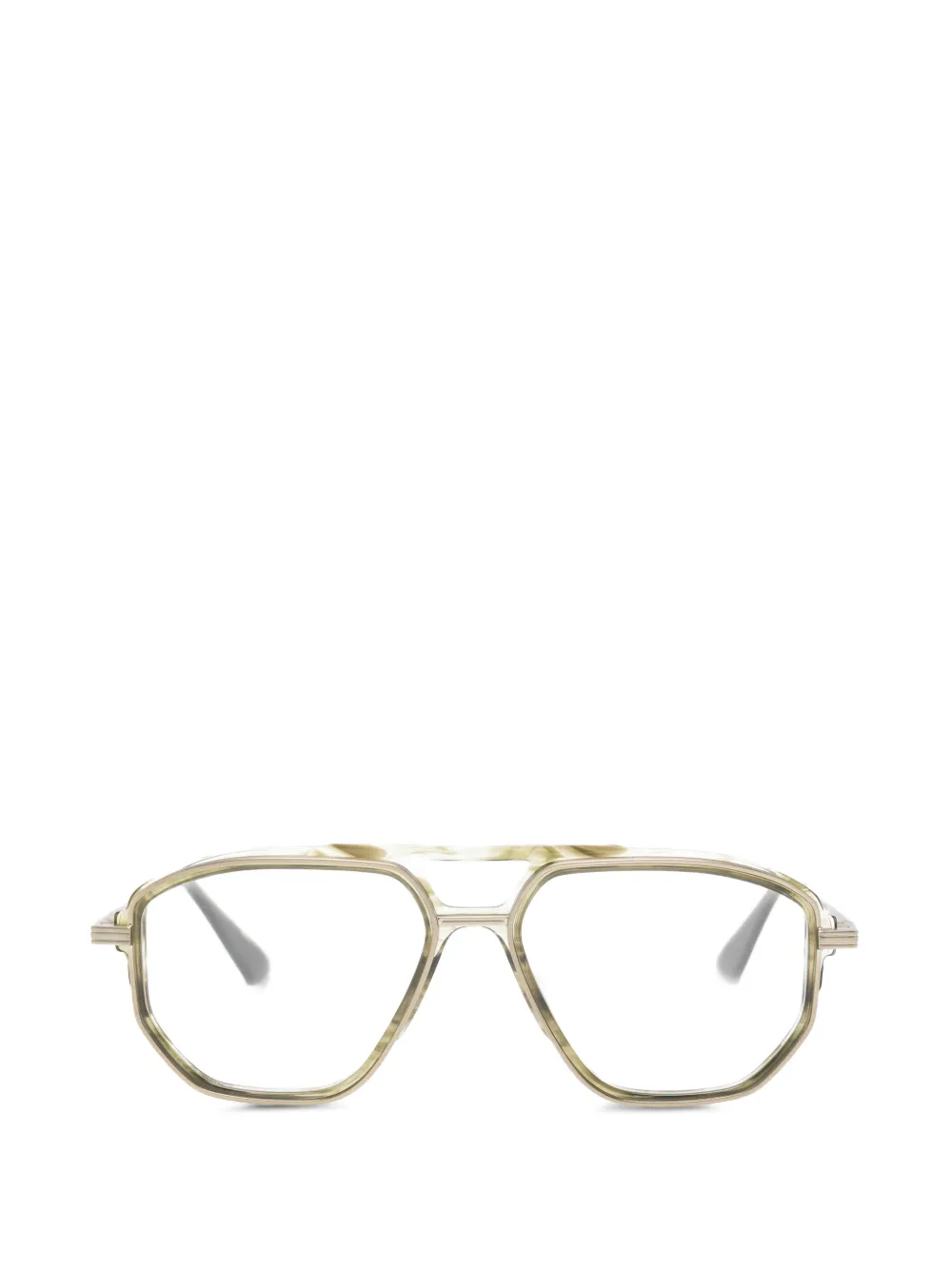 GIGI STUDIOS Leo geometric frame glasses - Verde