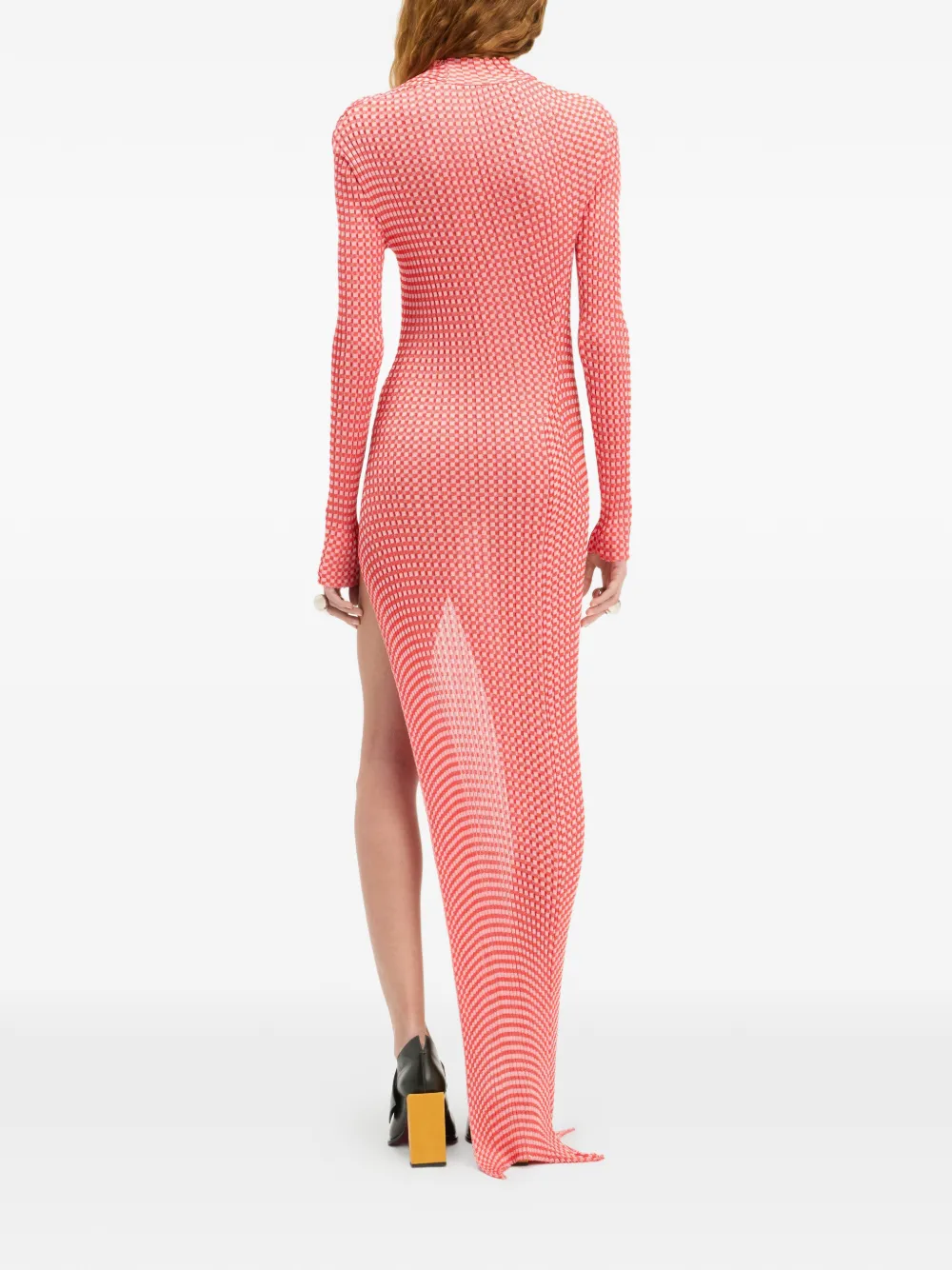 Jean Paul Gaultier The Gingham asymmetrische maxi-jurk Rood