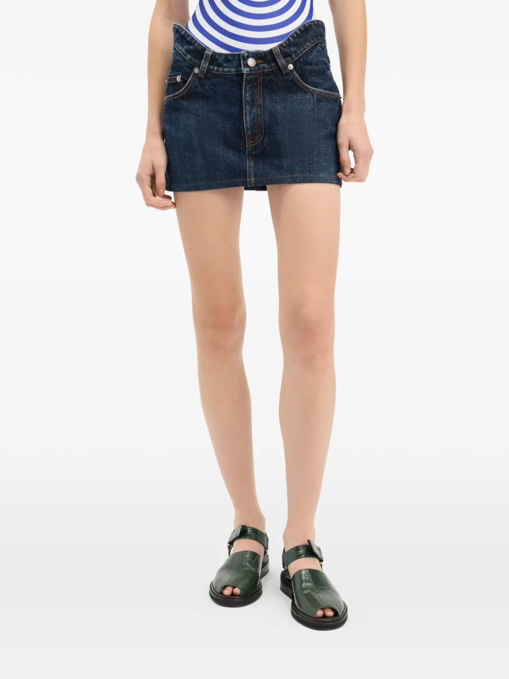 Jean Paul Gaultier The Curved denim mini-rok Blauw