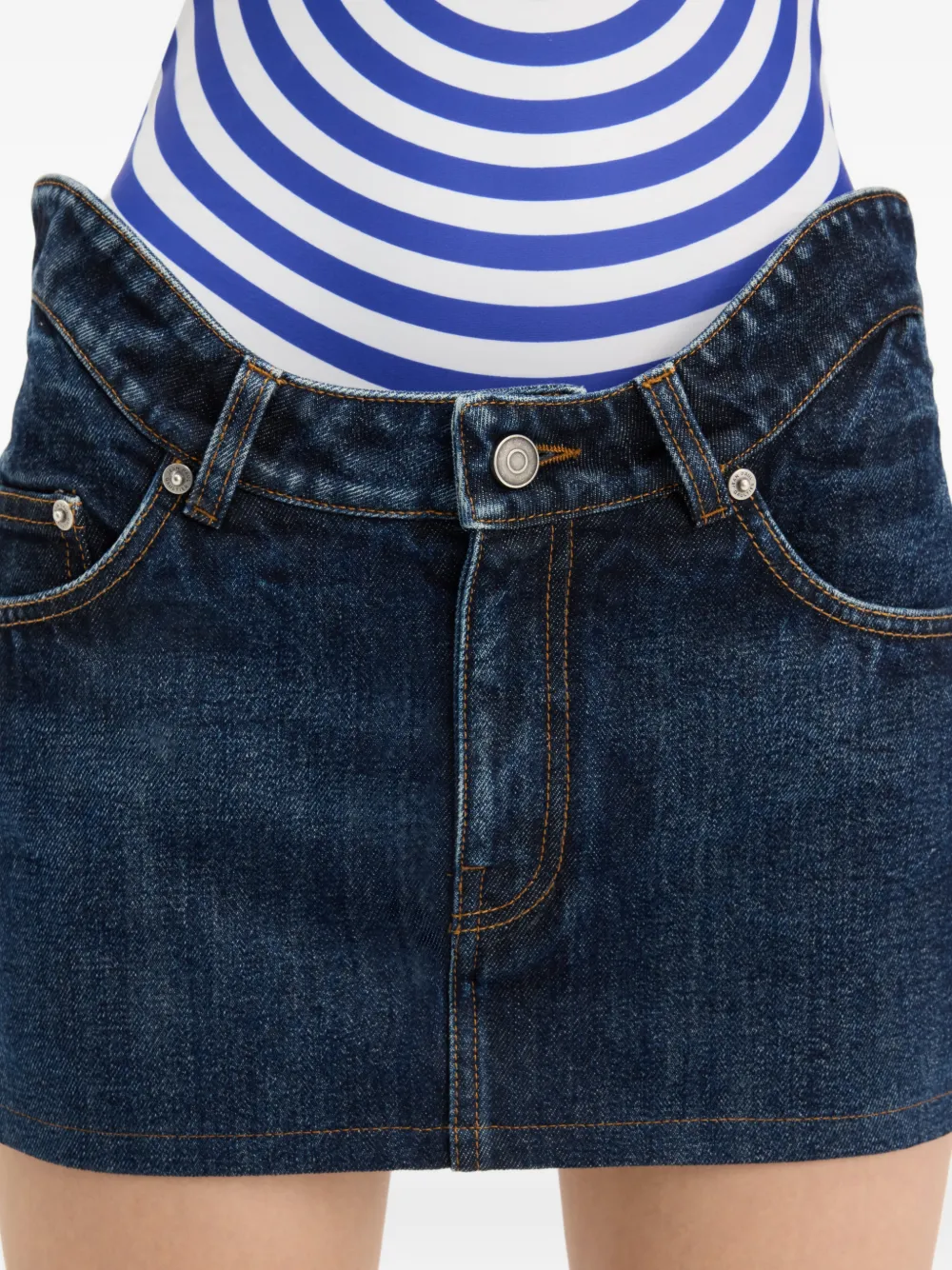Jean Paul Gaultier The Curved denim mini-rok Blauw