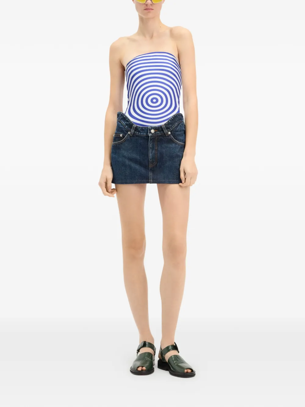 Jean Paul Gaultier The Curved denim mini-rok Blauw