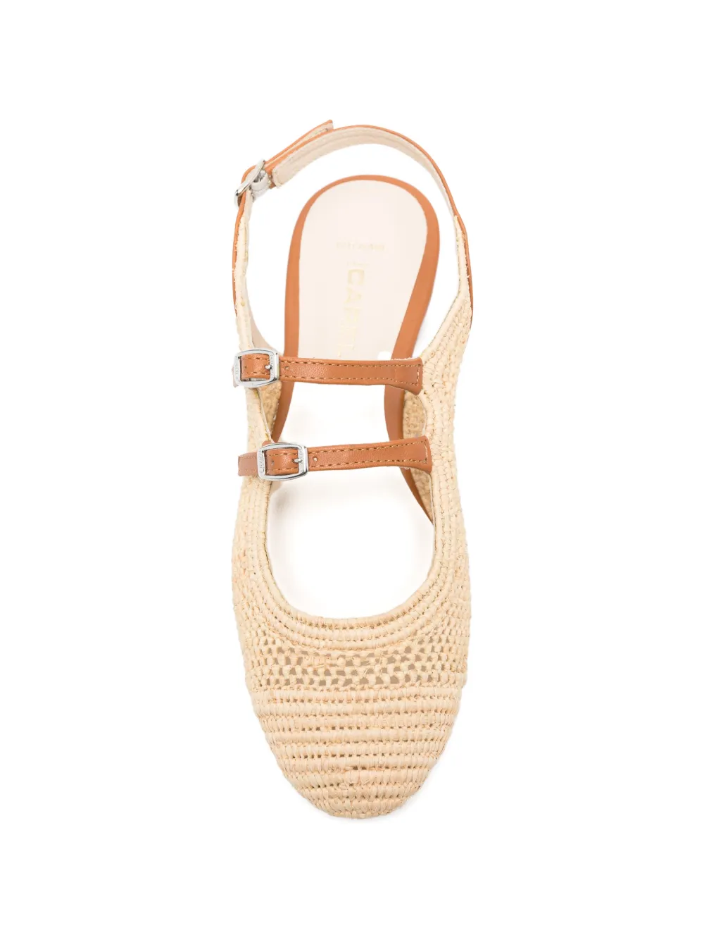Carel Paris Balma buckle-strap woven flat pumps Beige