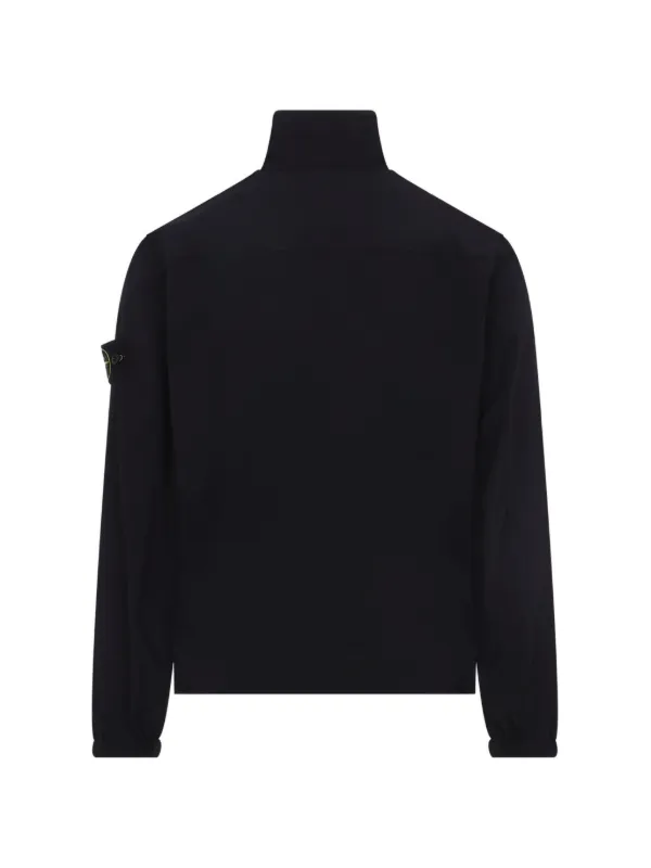 Stone Island 1200036 Stretch Nylon Tech Fleece Overshirt | Black