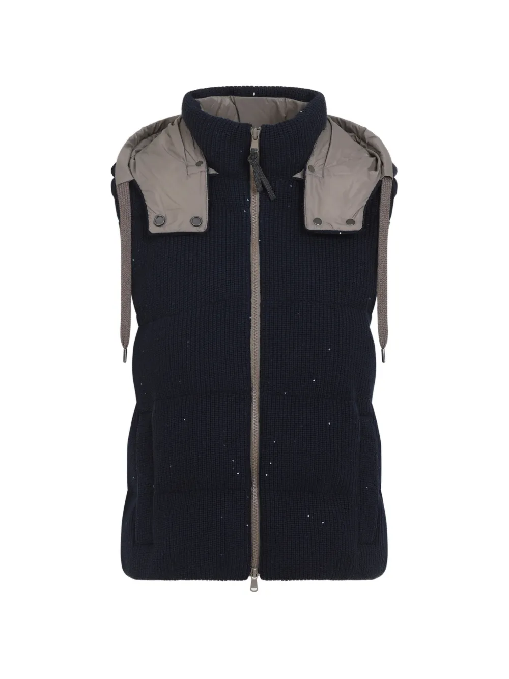 Brunello Cucinelli hooded zip vest - Blue