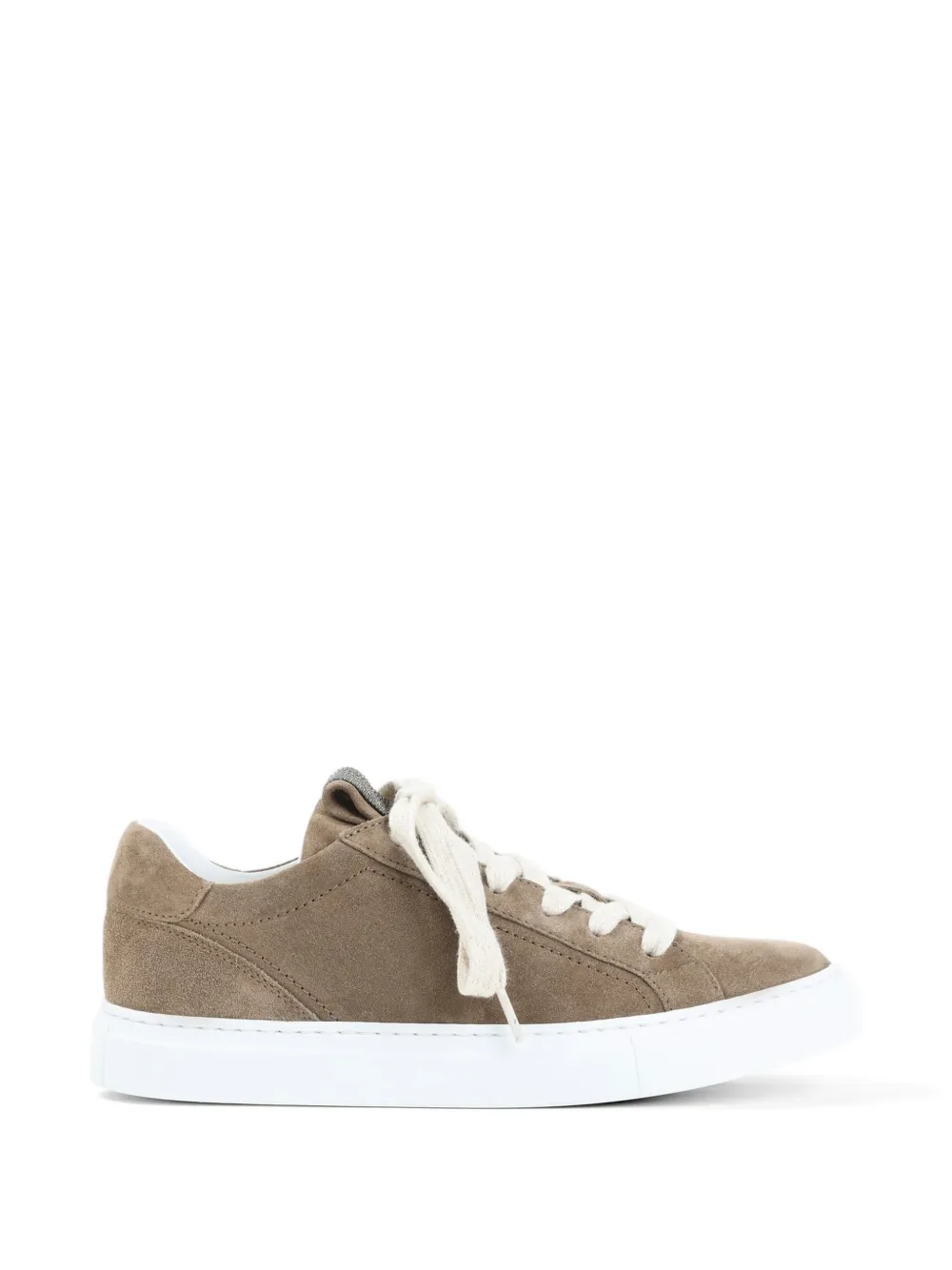 Brunello Cucinelli lace-up leather sneakers Beige