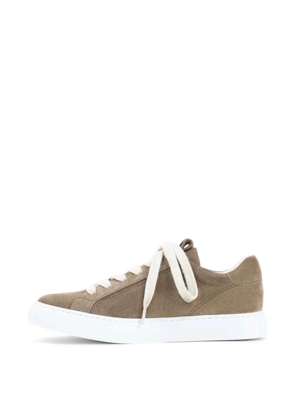 Brunello Cucinelli lace-up leather sneakers Beige