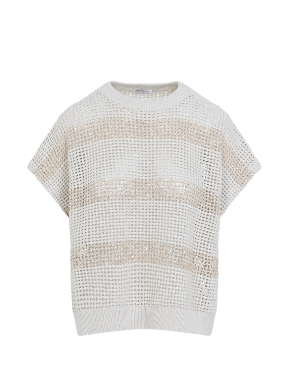 Brunello Cucinelli striped knitted top - Bianco