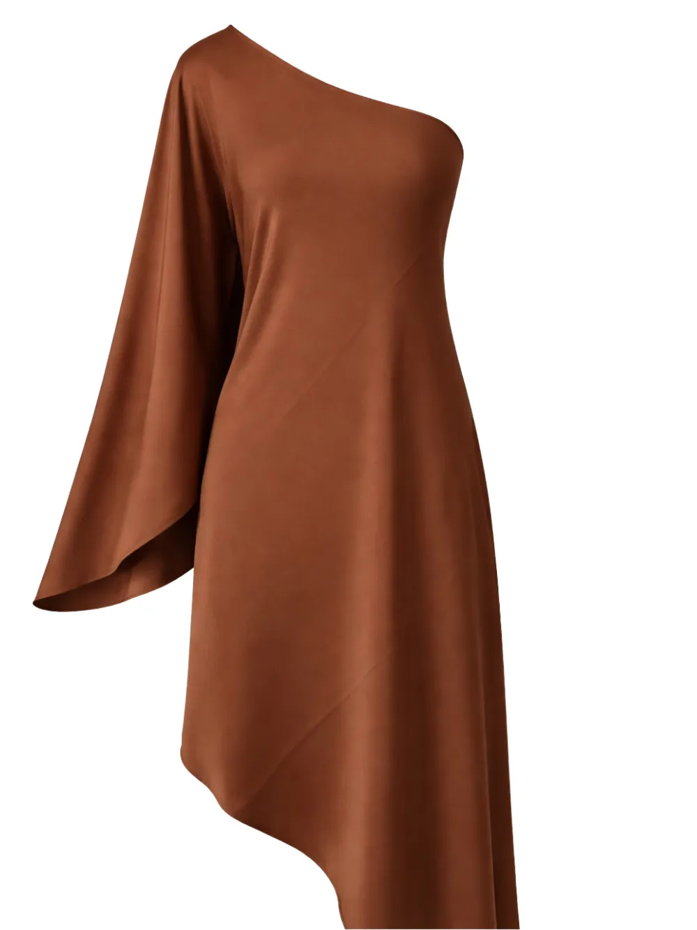  Silk95five One-shoulder Asymmetric Dress - Brown 