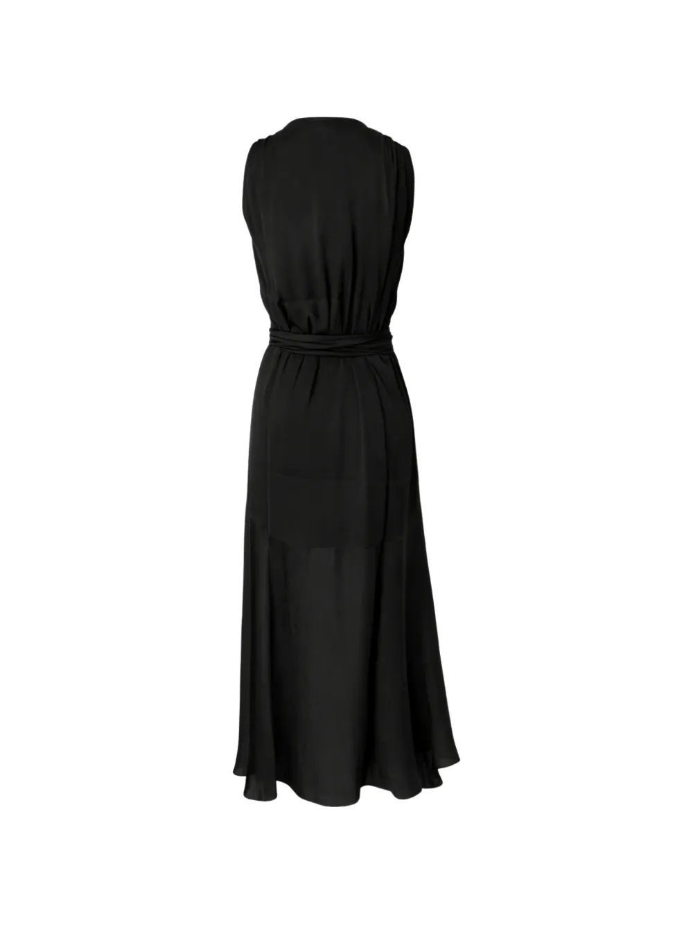 Silk95five Shangri La Ruffled V-neck Maxi Dress - Black 