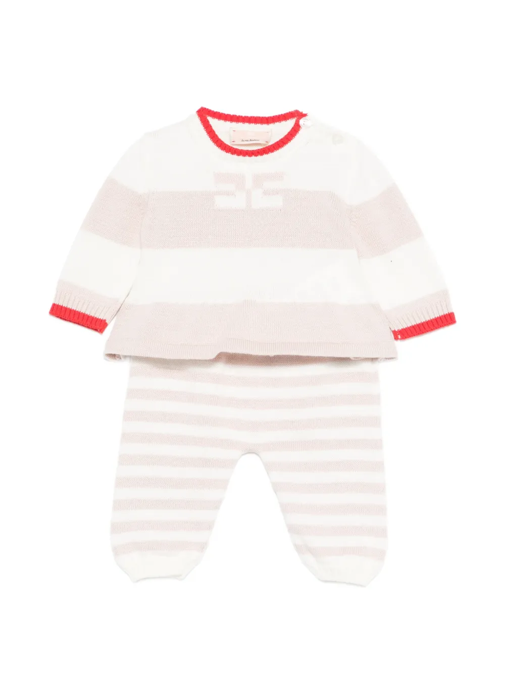 Elisabetta Franchi La Mia Bambina striped baby trousers (set of two) - Toni neutri