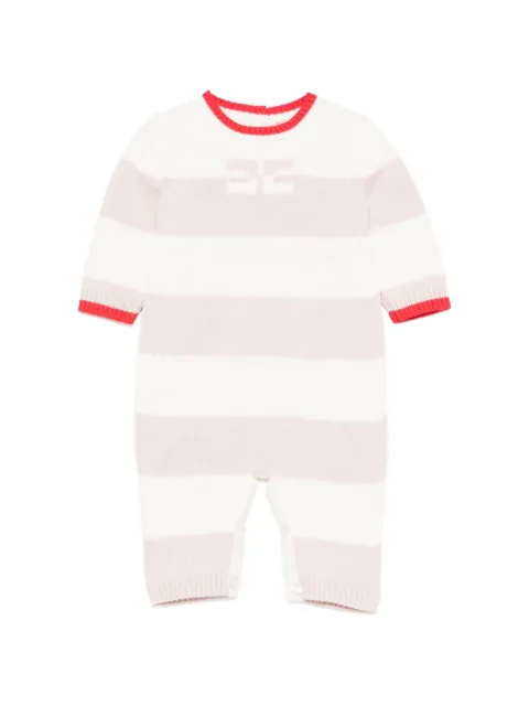 Elisabetta Franchi La Mia Bambina Tutina striped logo babygrow romper