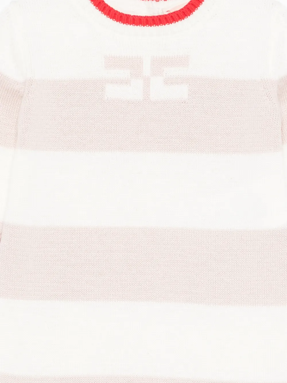Elisabetta Franchi La Mia Bambina Tutina gestreepte romper met logo Wit