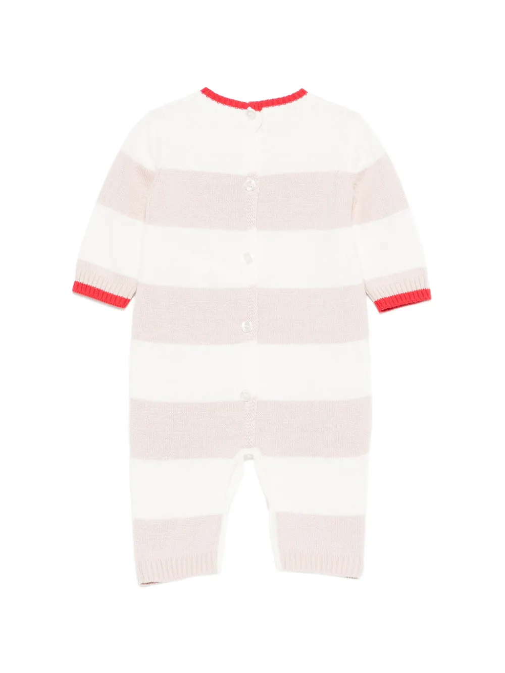 Elisabetta Franchi La Mia Bambina Tutina gestreepte romper met logo Wit