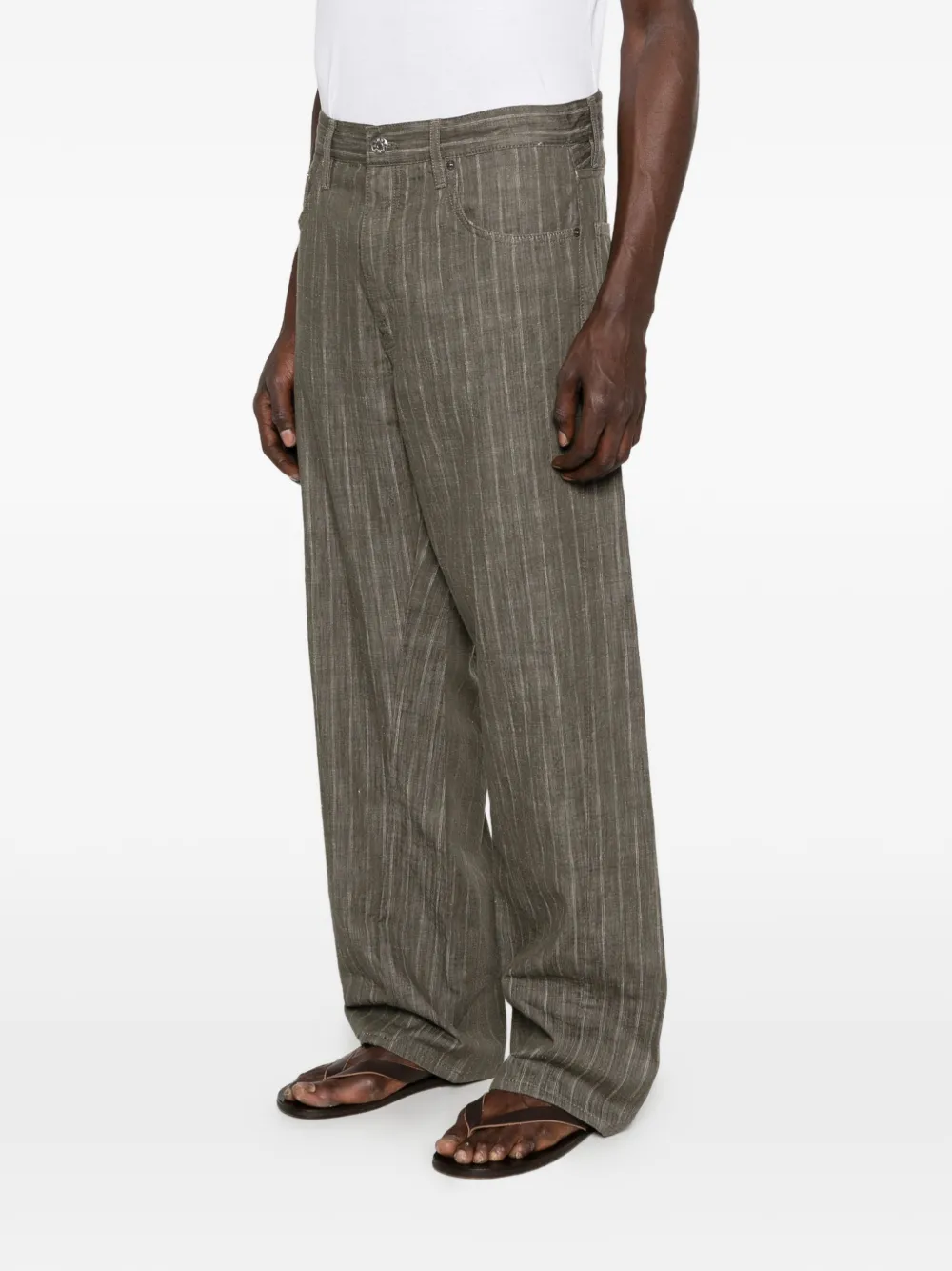  Sunflower Vaqueros Wide Twist Rectos A Rayas - Verde 