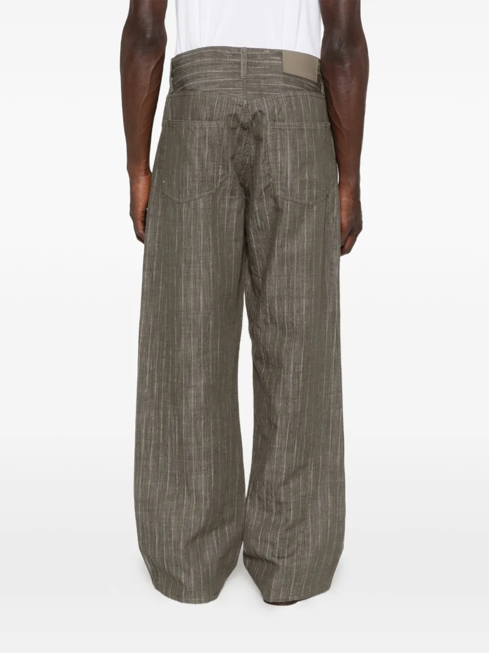 Sunflower Wide Twist gestreepte straight jeans Groen