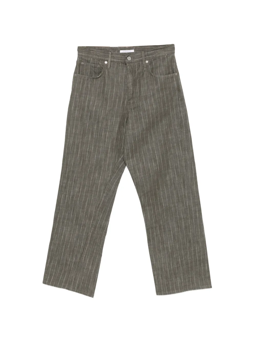 Sunflower Wide Twist striped straight jeans - Verde