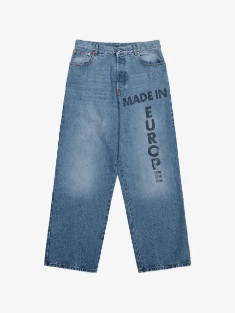 VETEMENTS jean à texte imprimé
