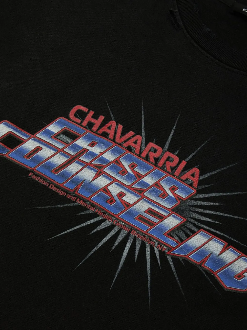 Willy Chavarria Crisis Counseling T-shirt met lange mouwen Zwart