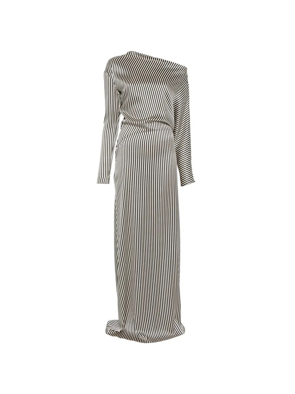 Petar Petrov striped long-sleeve maxi dress - Nero