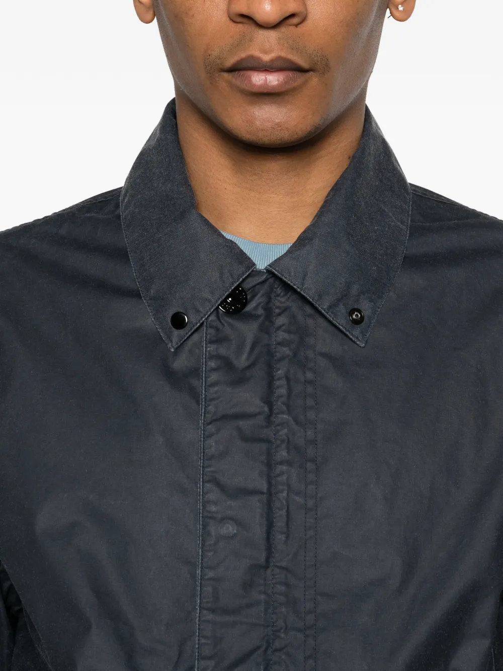 Stone Island 4100054 Tela gewaxt trainingsjack Blauw