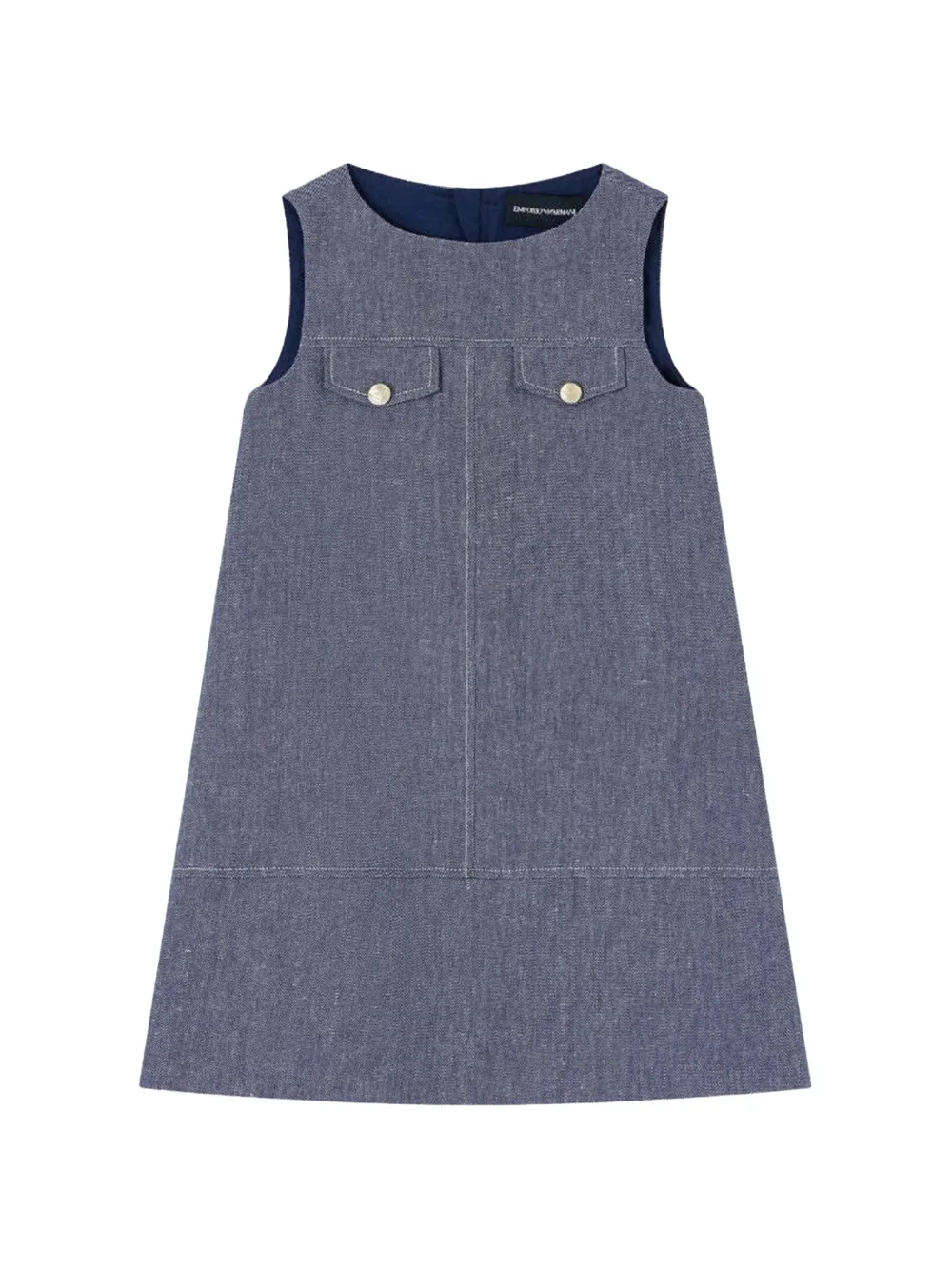 Emporio Armani Kids chest-pocket A-line dress - Blue