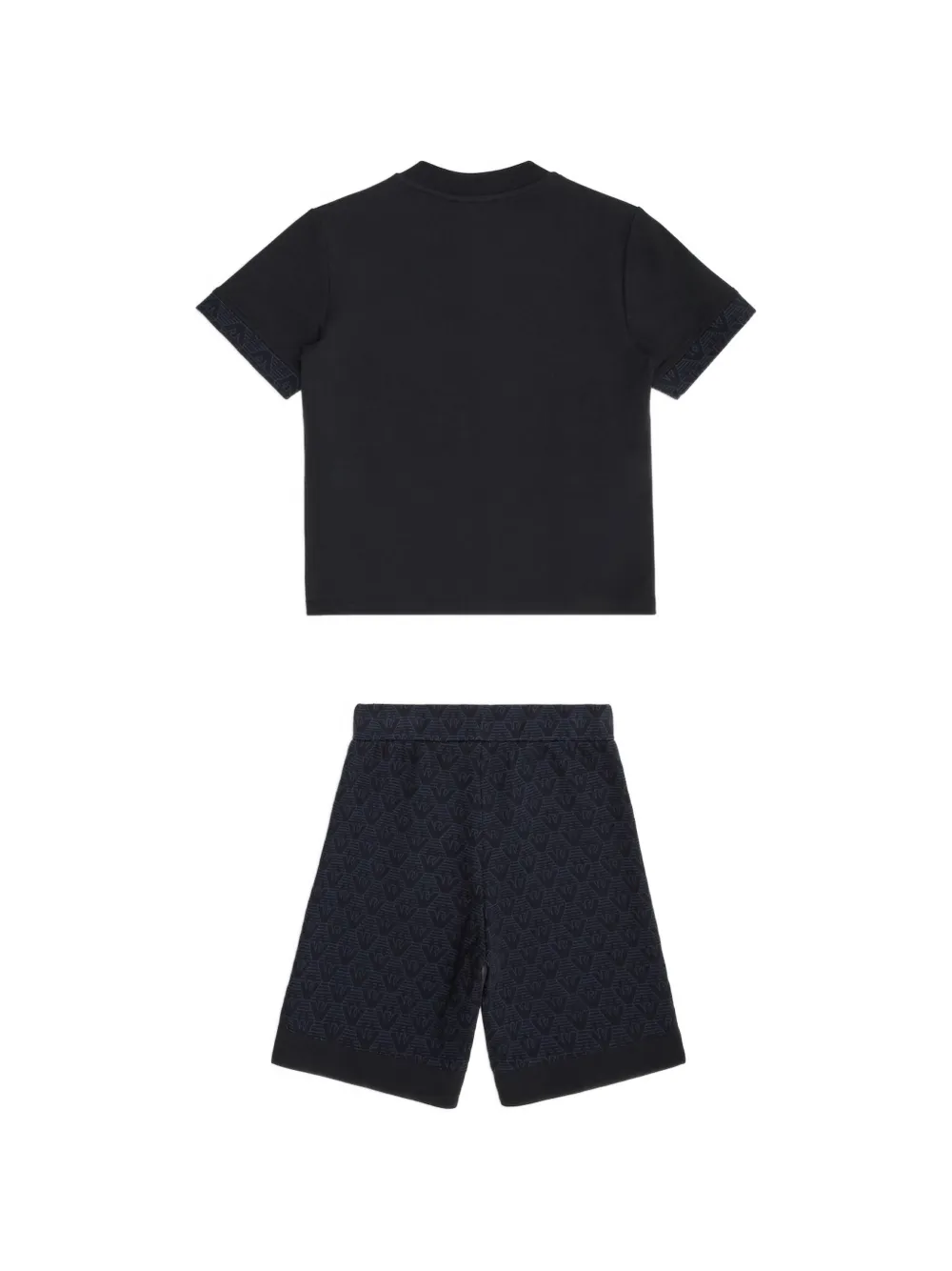 Emporio Armani Kids Shortsset met V-hals Blauw