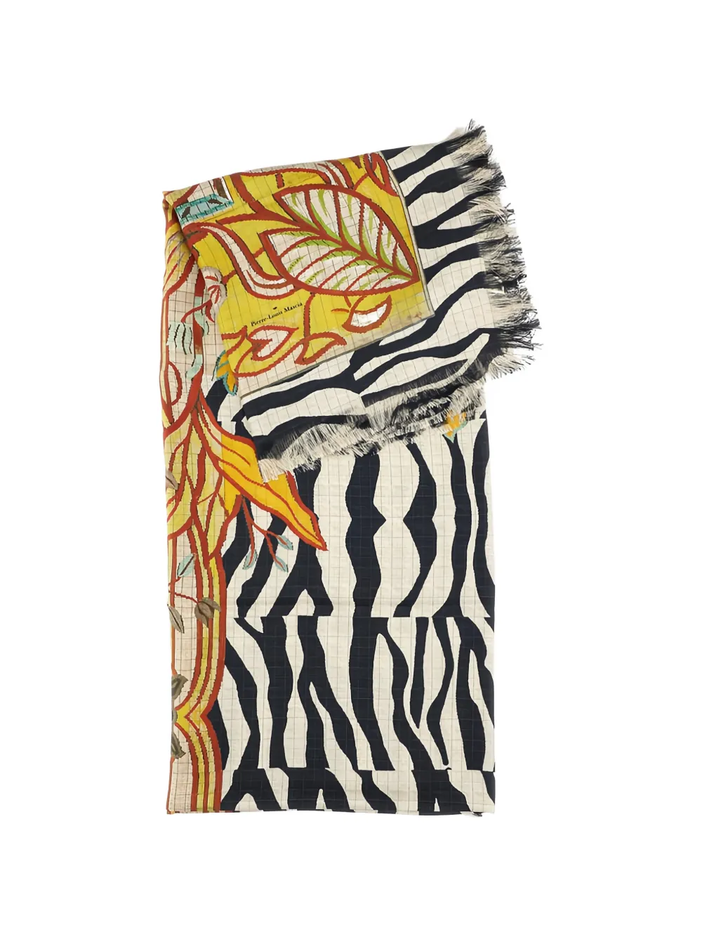 Pierre-Louis Mascia floral zebra-print scarf - Giallo