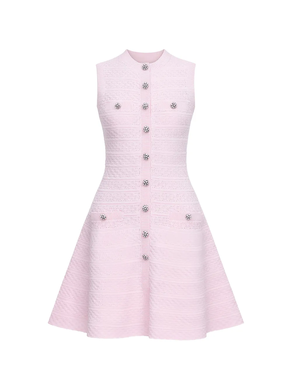 Self-Portrait button A-line dress - Rosa