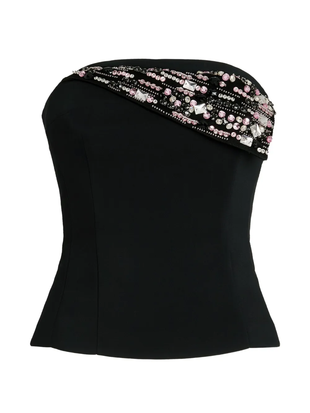 Genny embellished strapless top - Nero
