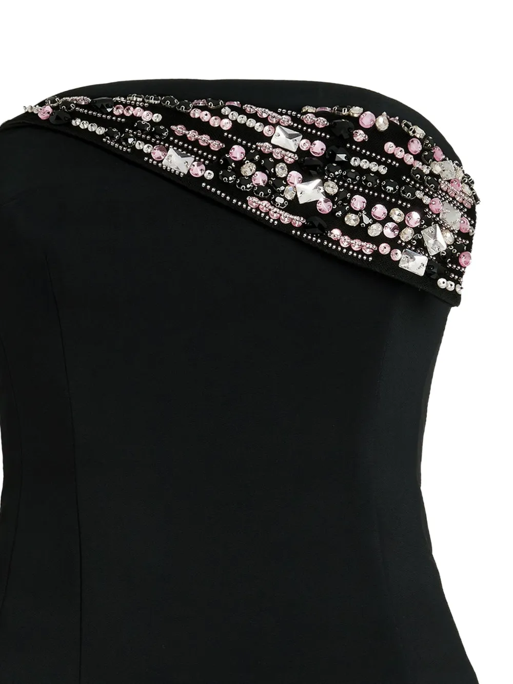  Genny Embellished Strapless Top - Black 