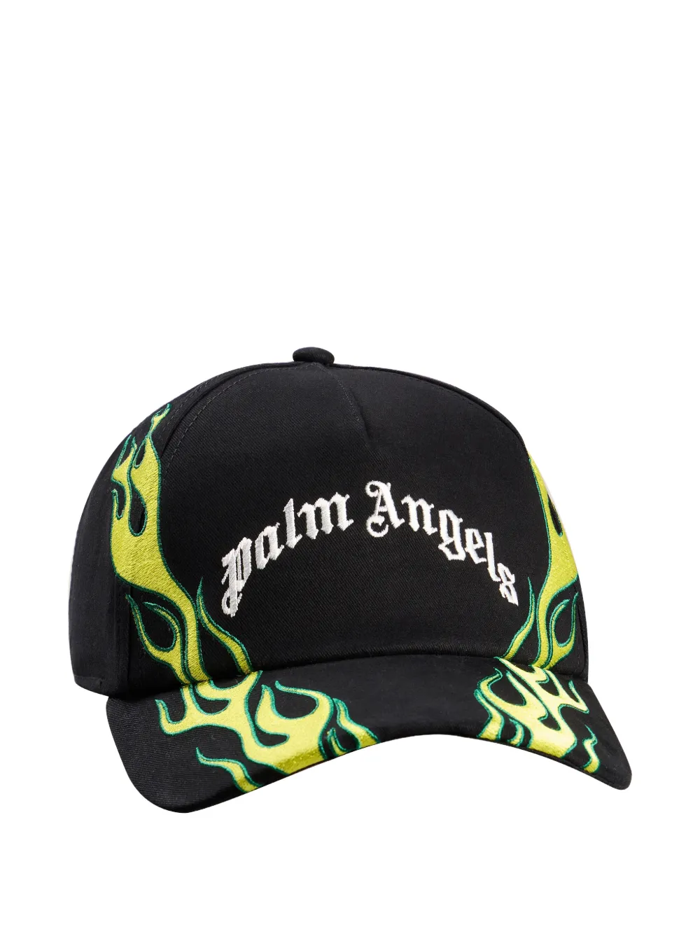 Palm Angels flames logo curved cap - Nero