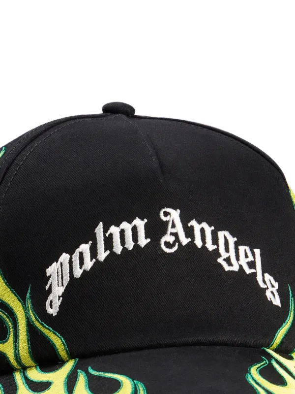 Palm Angels Flames Logo Curved Cap | Black | FARFETCH GE