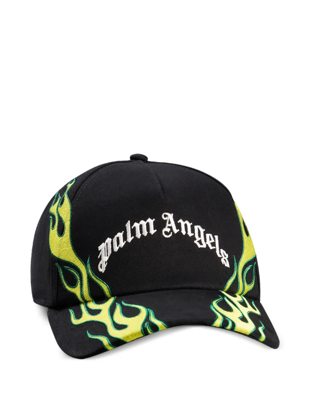 Palm Angels flames logo curved cap - Nero