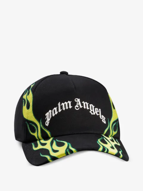 Palm Angels flames logo curved cap