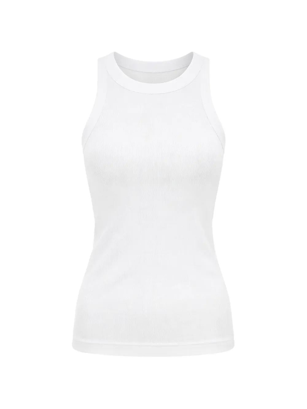 Velvet ribbed tank top - Bianco