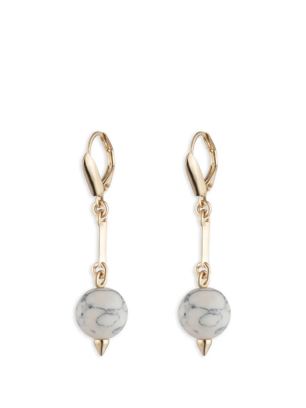 Howlite Sphere-Shape Earrings
