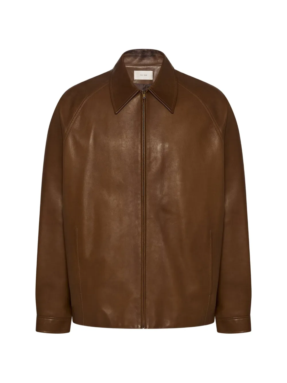 The Row Mount leather jacket - Marrone