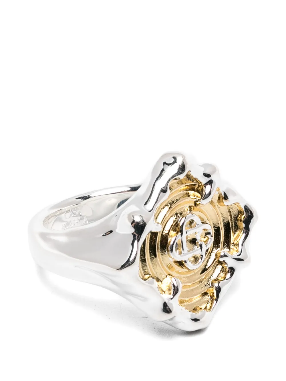 Casablanca Splash signet ring - Argento