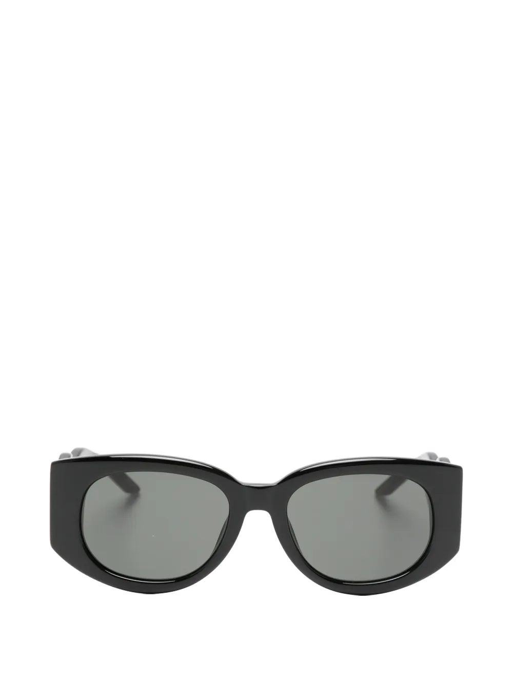 Casablanca wave-debossed oval-frame sunglasses - Nero