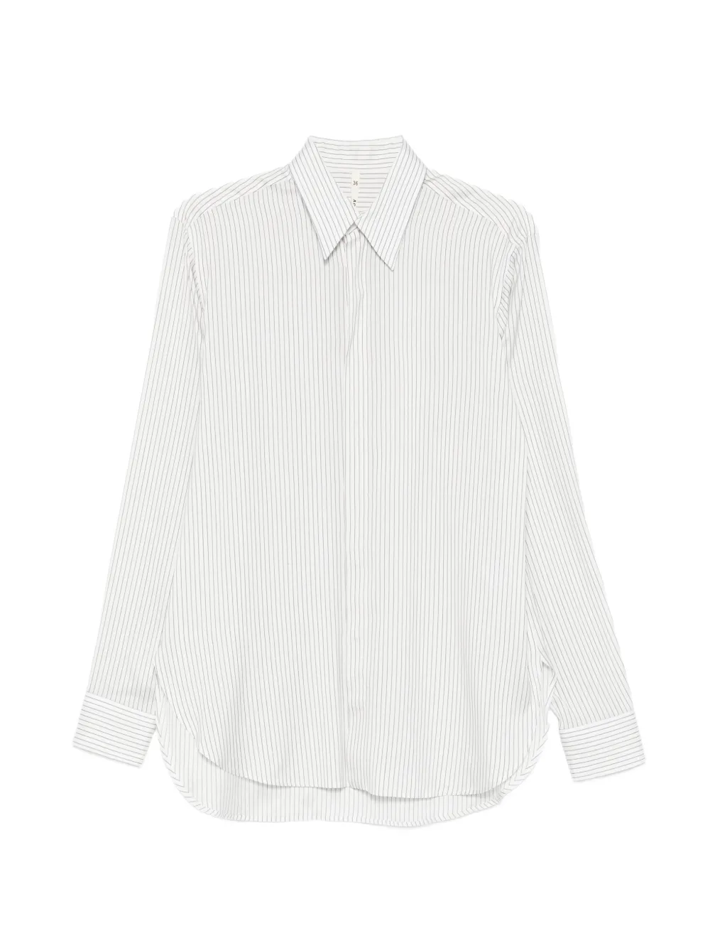 Petar Petrov striped curved-hem shirt - Bianco