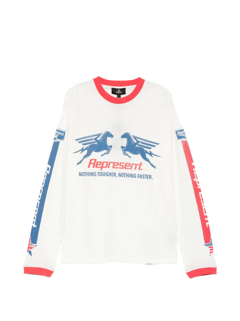 Represent graphic-print long-sleeves T-shirt - Bianco