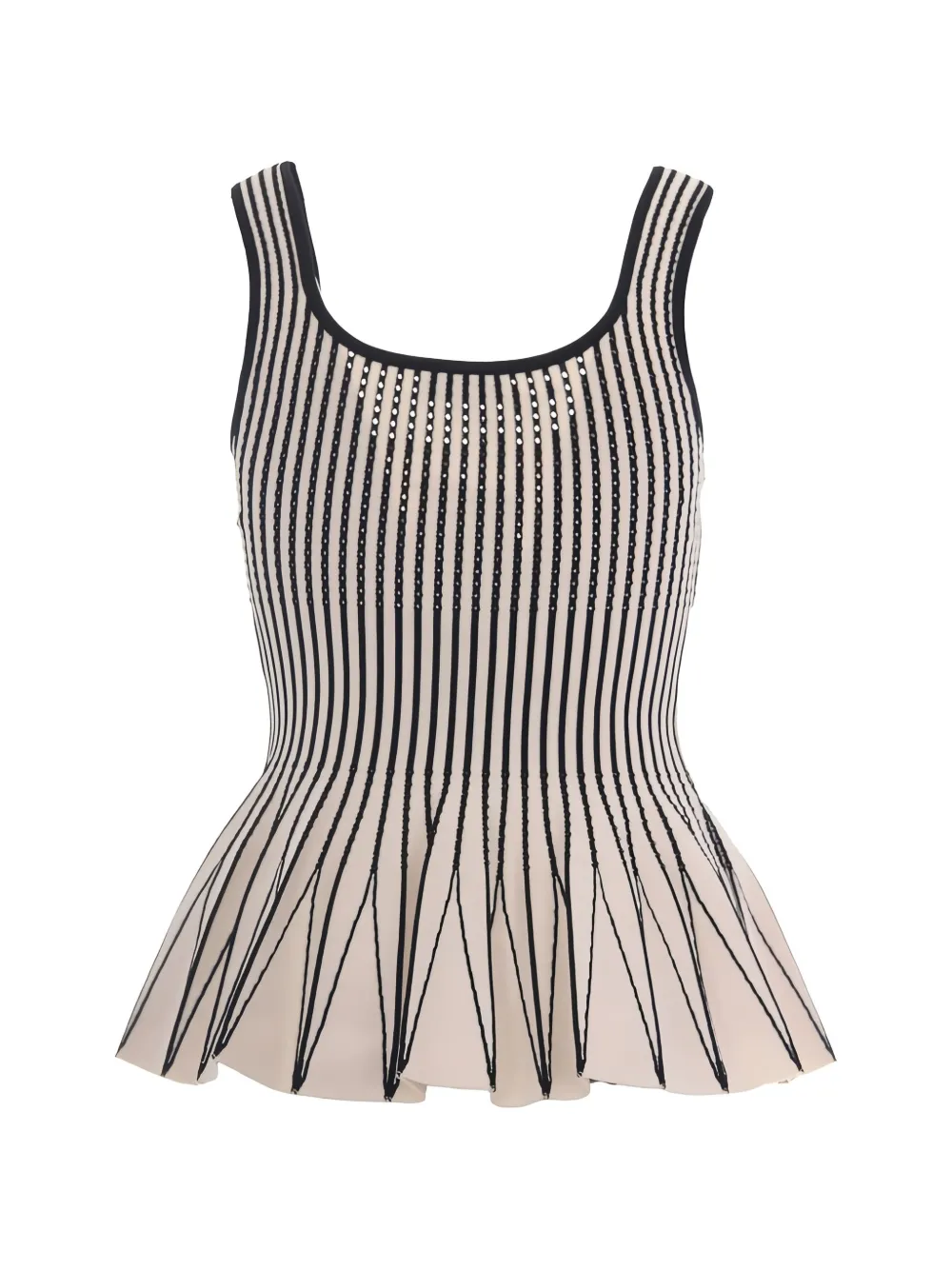  Elisabetta Franchi Pleated Square Neck Top - Neutrals 