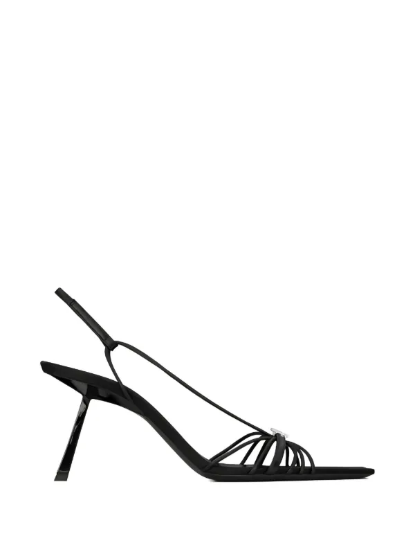 Saint Laurent Jerry Sandals in Smooth Leather in Black