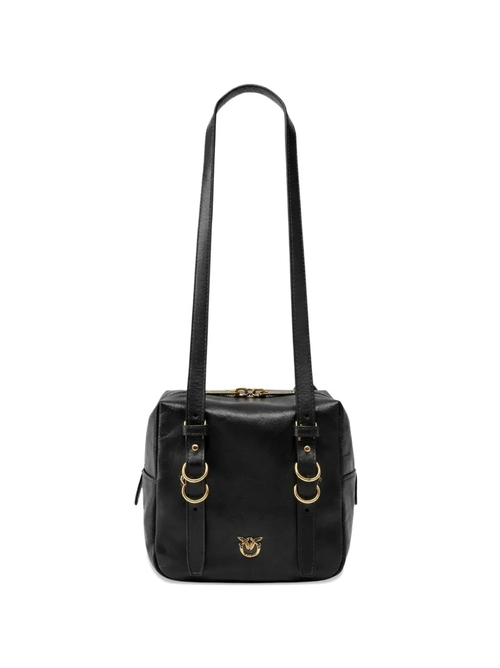 PINKO logo-plaque shoulder bag - Nero