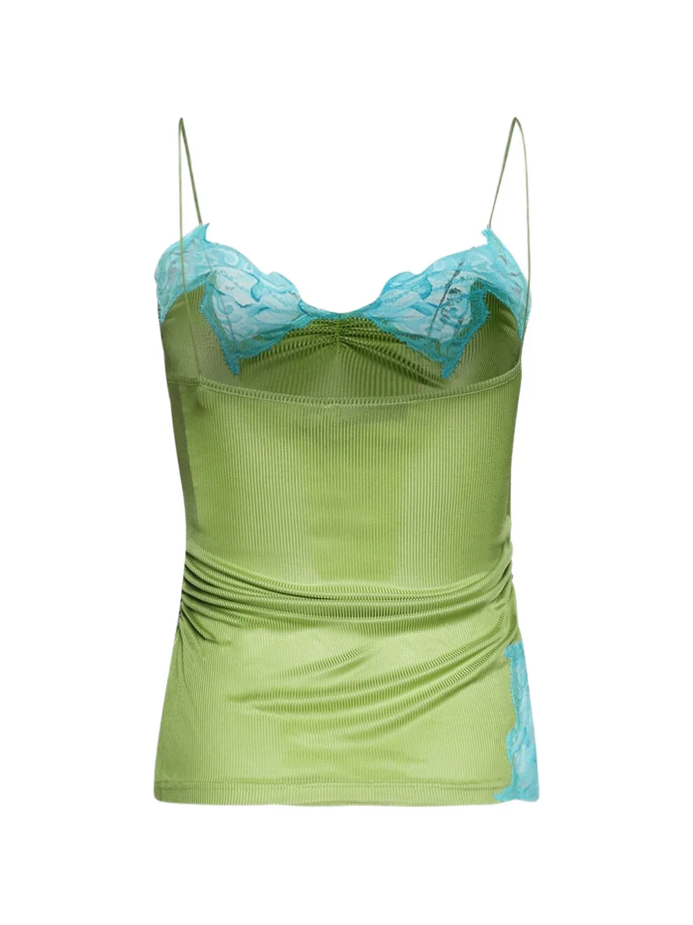 Lace-Detail Ribbed Tank Top