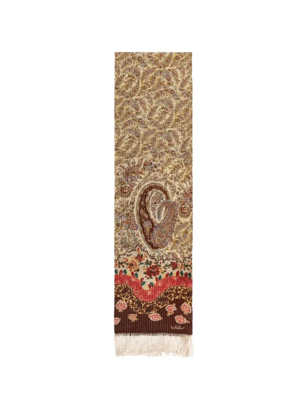 Valentino Garavani paisley fringed scarf - Toni neutri