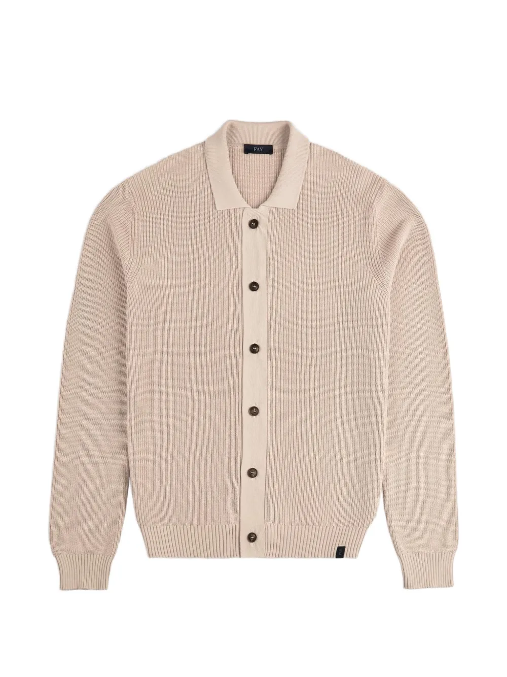 Fay buttoned ribbed cardigan - Toni neutri